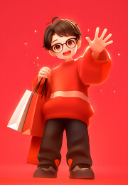 3D卡通男生购物