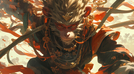 西游记黑战神原画风新国潮风3D