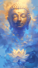 莲花与佛祖头像