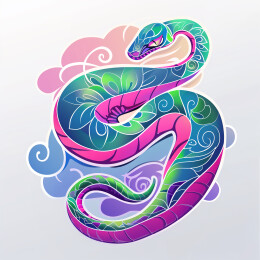 12生肖蛇系列插画