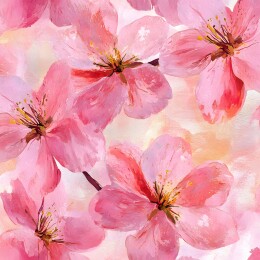 粉色海棠花盛开唯美清新四方连续无缝图案