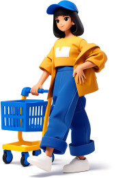 3D卡通女生购物