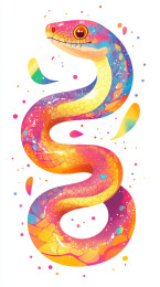 2025年生肖蛇插画背景图