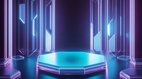 科技感透明几何产品展台