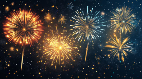 夜空的绚丽烟花，国庆新年节日主题背景