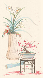 中国传统节气海报大寒插画