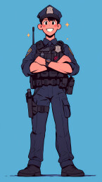 警察角色矢量插画