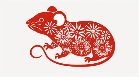 中国传统文化鼠年剪纸