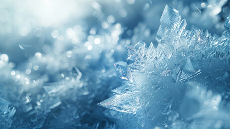 冰花雪花微距特写