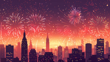 节日新年元旦春节主题背景插画