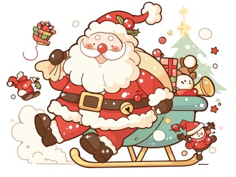 线条风圣诞老人