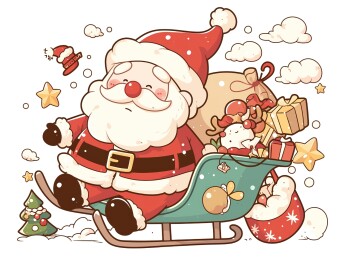 线条风圣诞老人