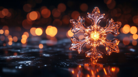 冬季雪花细节特写插图