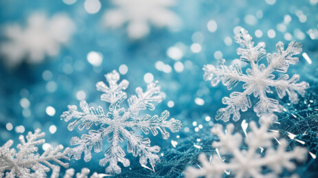 冬季雪花细节特写插图