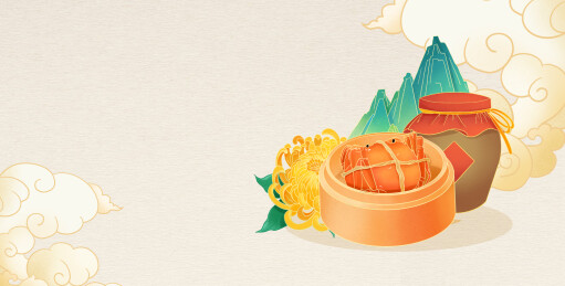 大闸蟹寒露国潮国风水彩插画