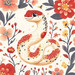 十二生肖蛇插画海报