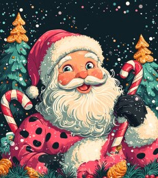 圣诞节圣诞老人节日插画