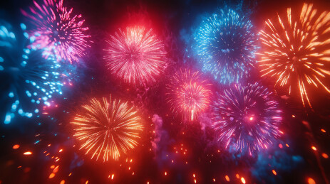 天空中的烟花焰火背景