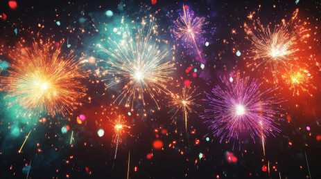 抽象烟花焰火绘画插画背景