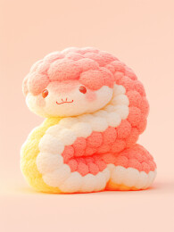 十二生肖毛绒风格吉祥物中国蛇