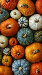 五颜六色的南瓜堆叠