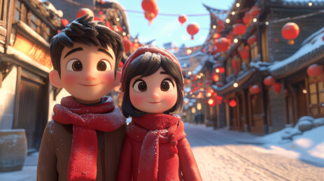 春节假期旅游的年轻人