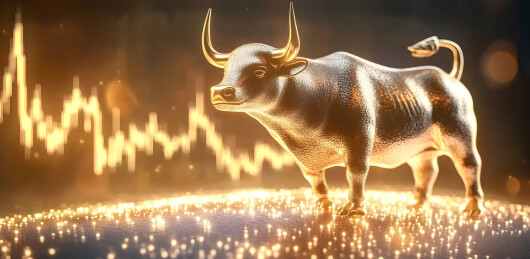 3D金牛金融股票概念商务背景