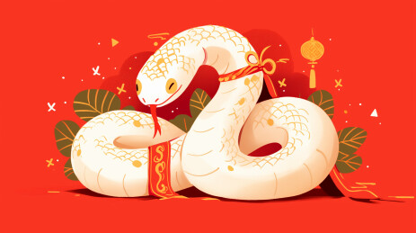 蛇年 卡通形象 插画