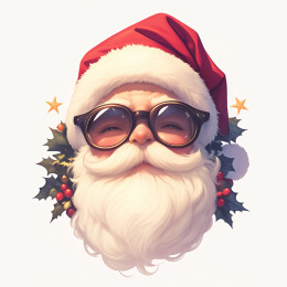 圣诞老人潮流复古写实插画