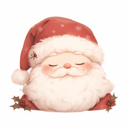 圣诞老人简约复古插画