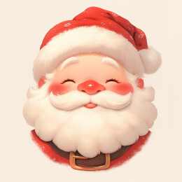 圣诞老人可爱复古形象插画