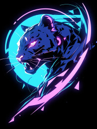 潮流炫酷猎豹插画