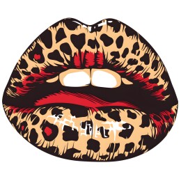 金钱豹纹嘴唇图案朝里涂鸦T恤布料家纺印花