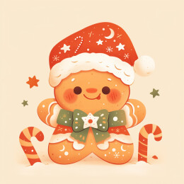 复古风圣诞姜饼人