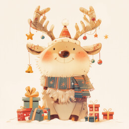 复古风圣诞驯鹿