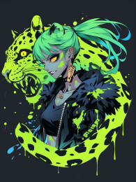 猎豹野兽炫酷潮流插画