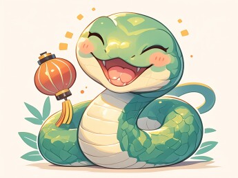 可爱蛇年生肖蛇