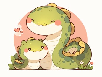 可爱蛇年生肖蛇