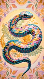 蛇年蛇形图案设计元素时尚壁纸