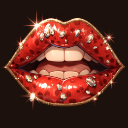 嘴唇豹纹t恤印花