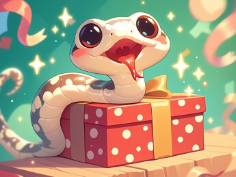 过生日的可爱蛇