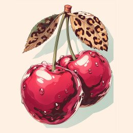 樱桃豹纹图案