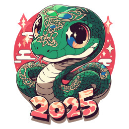 “蛇”年主题插画图案