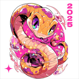 “蛇”年主题插画图案