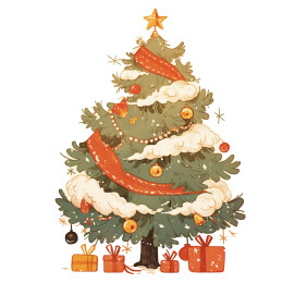 挂满礼物的圣诞树