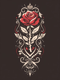 骷髅玫瑰图案
