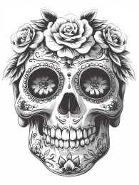 骷髅玫瑰图案