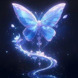 梦幻飞舞煽动翅膀的彩色蝴蝶印花图案