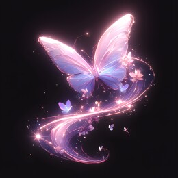 唯美梦幻展翅飞翔的蝴蝶图案印花插画