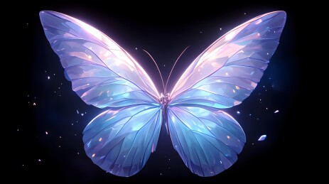 唯美梦幻展翅飞翔的蝴蝶图案印花插画